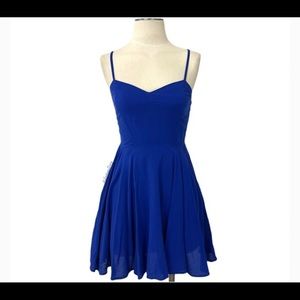aritzia Talula cobalt blue size 6 sweetheart mini dress